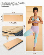 Rocalt Esterilla de yoga plegable de corcho, 0.197 in, antideslizante, 69 x