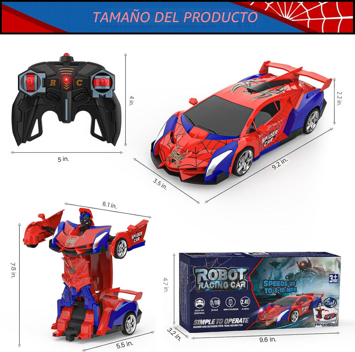 BLUEJAY Transform Rc Cars para niños 4-7 8-12, Auto de control remo...