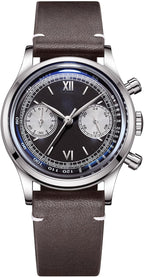 ADDIESDIVE Reloj de hombre Sweep Seconds impermeable de cuero cronógrafo