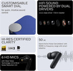 CMF Buds Pro 2 - Auriculares inalámbricos con dial inteligente, Azul, Moderno