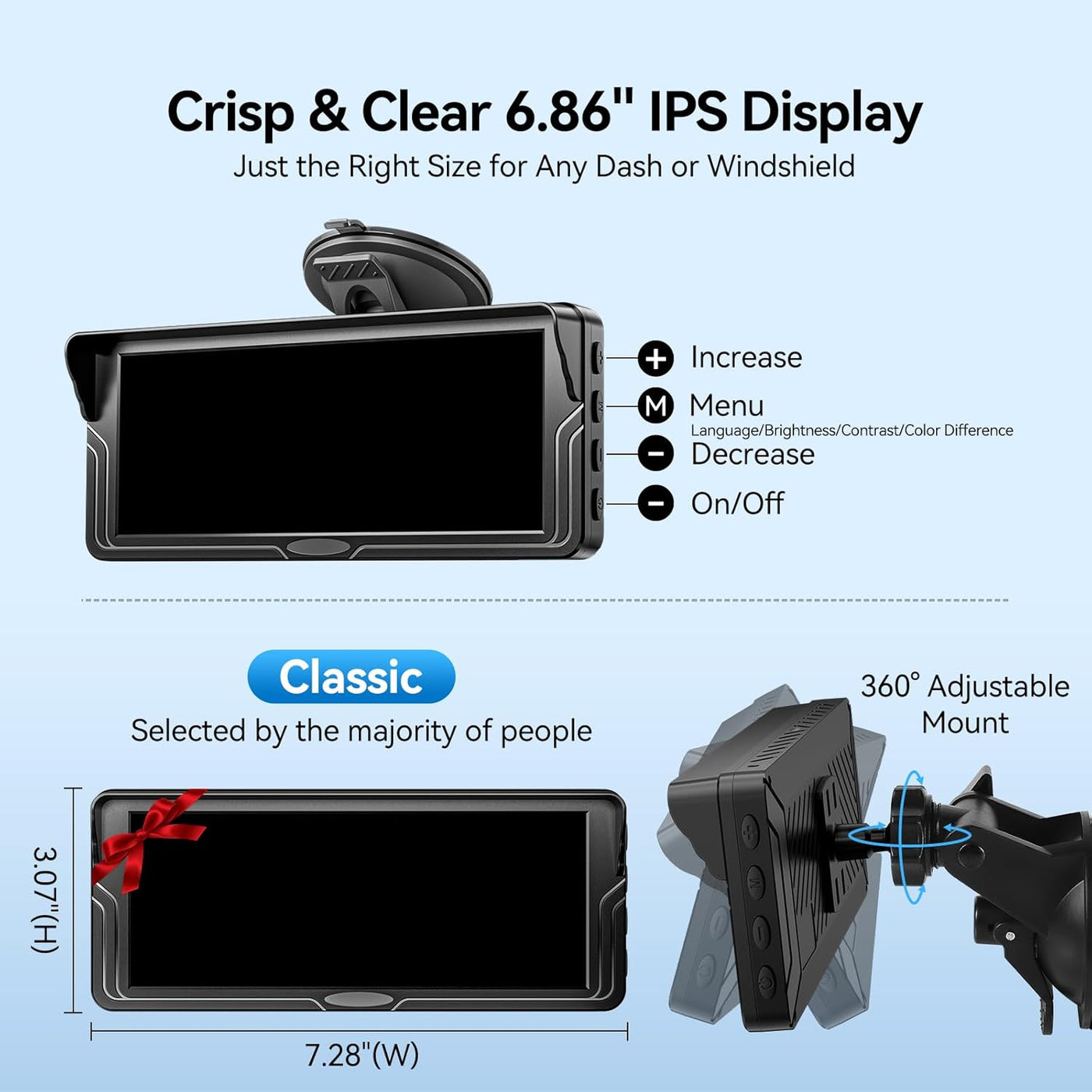 Mtawosh Ultimate Baby Car Monitor Bundle: sistema de pantalla divid...