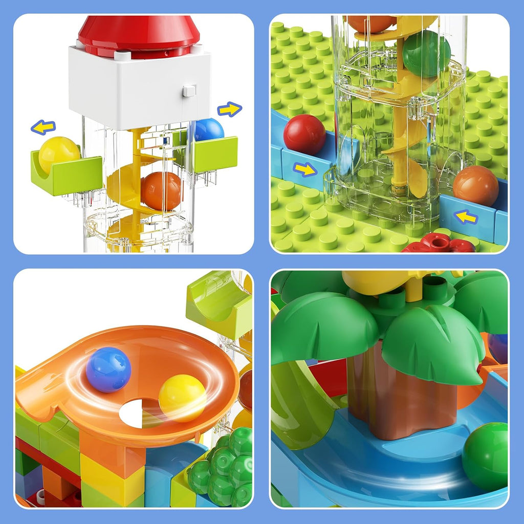 Juguete de Carrera de Mármol con Ascensor Motorizado, Kit de Laberinto de Mármol con Máquina de Movimiento Perpetuo, Juego Educativo de Construcción de Bloques de Construcción STEM, Entrenamiento de