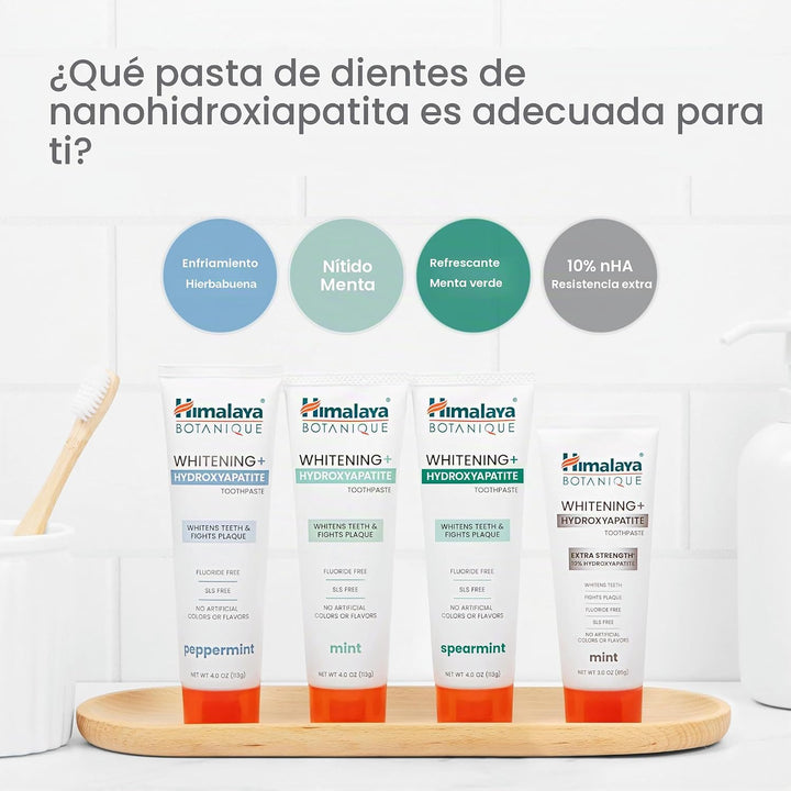 Himalaya Botanique Whitening+ Pasta de dientes hidroxiapatita, ment...