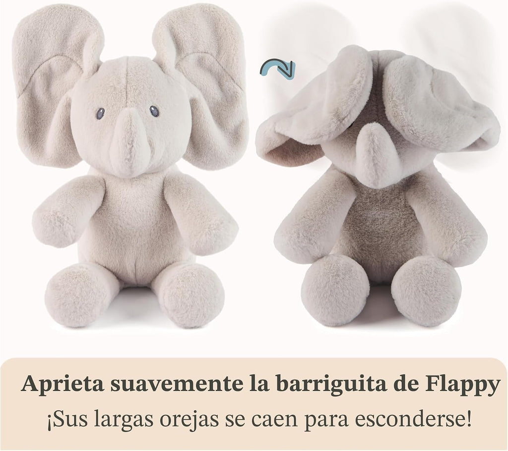 GUND Baby Peek--Boo Flappy 7-Inch Elephant Squeeze-Activated Plush Toy