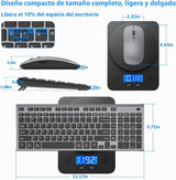 GALENMORO - Teclado y mouse inalámbricos, silencioso y silencioso c...