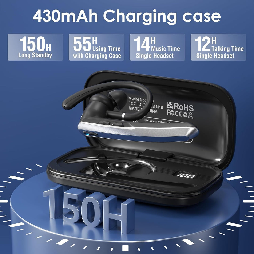 Bluetooth Headset V53 Wireless Earpiece Charging Case