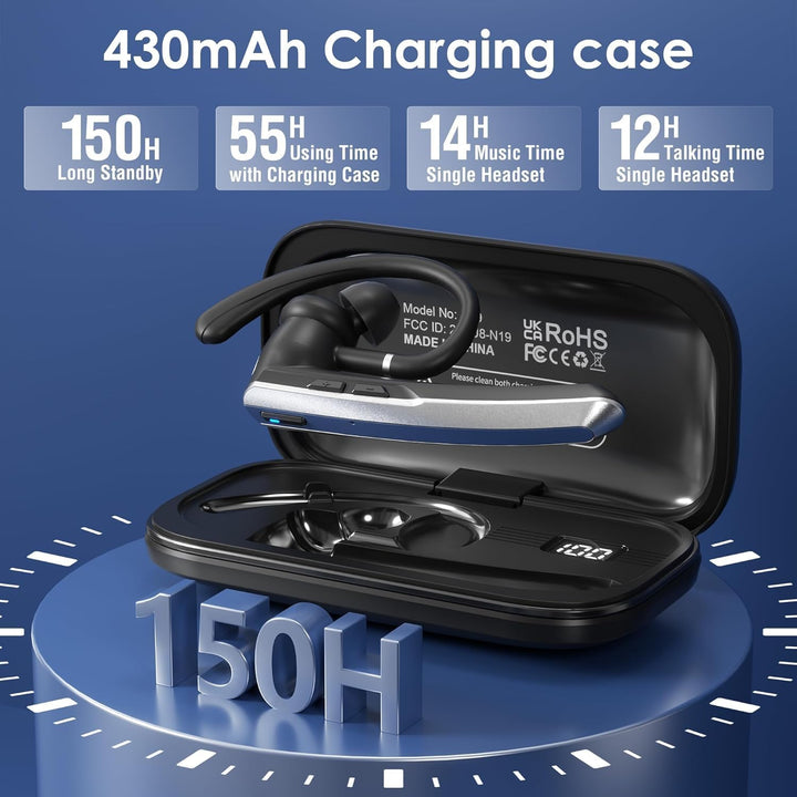 Bluetooth Headset V53 Wireless Earpiece Charging Case