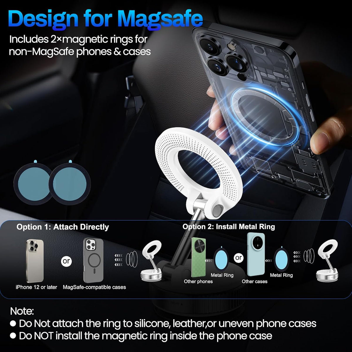 Soporte magnético para teléfono para coche, soporte de teléfono con