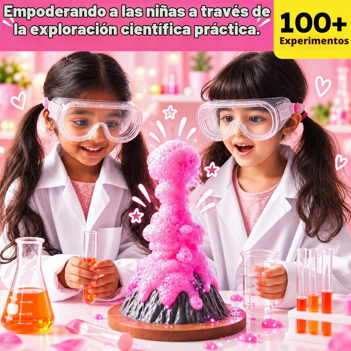 Butterfly EduFields Kit de Ciencias con más de 100 Experimentos para Niñas, Edades 5-7 y 6-8