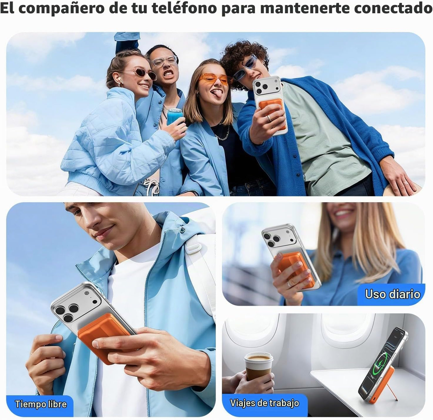 Azmuth Banco de energía magnético, 10000 mAh para batería MagSafe,...