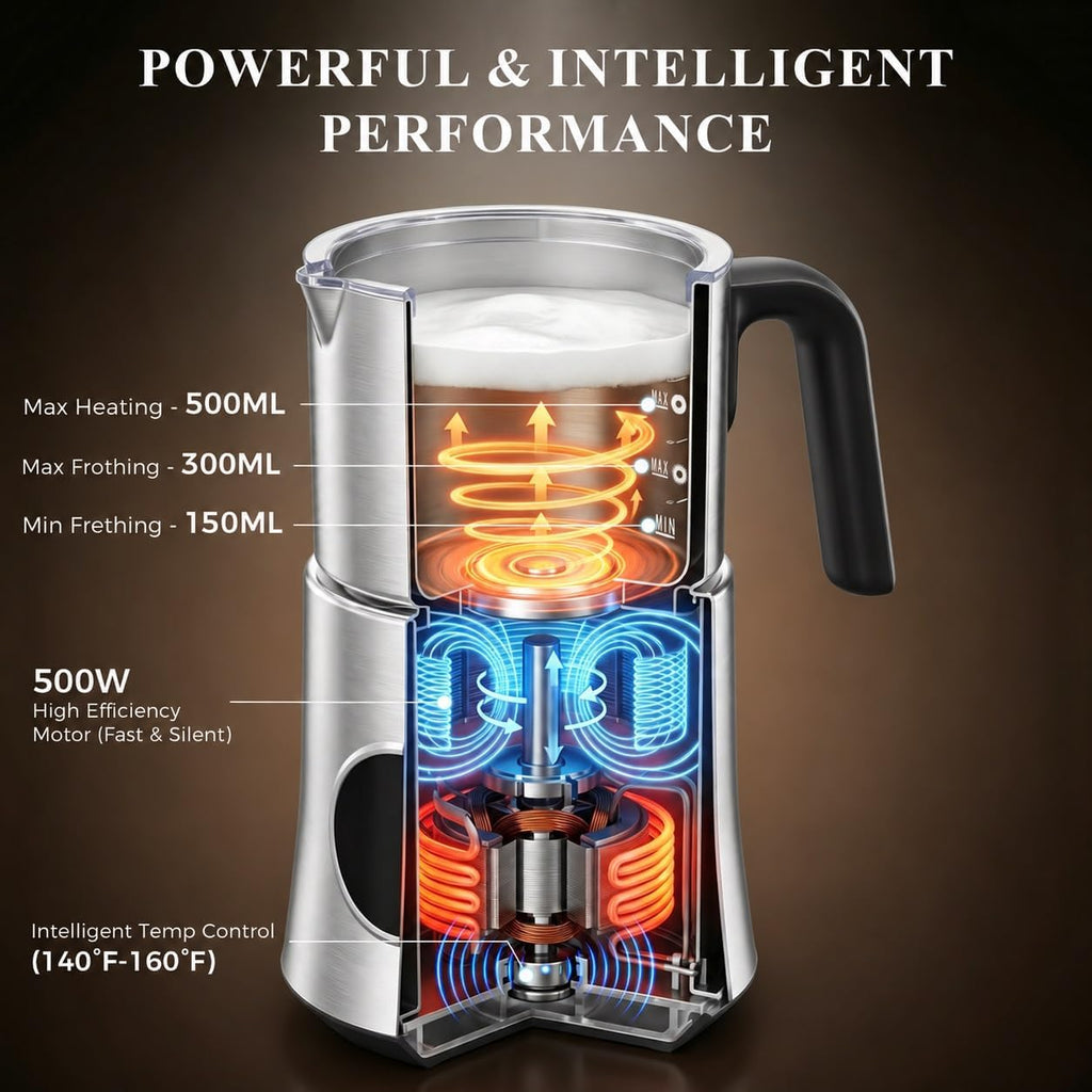 Espumador de leche eléctrico automático y vaporizador con espuma fría y