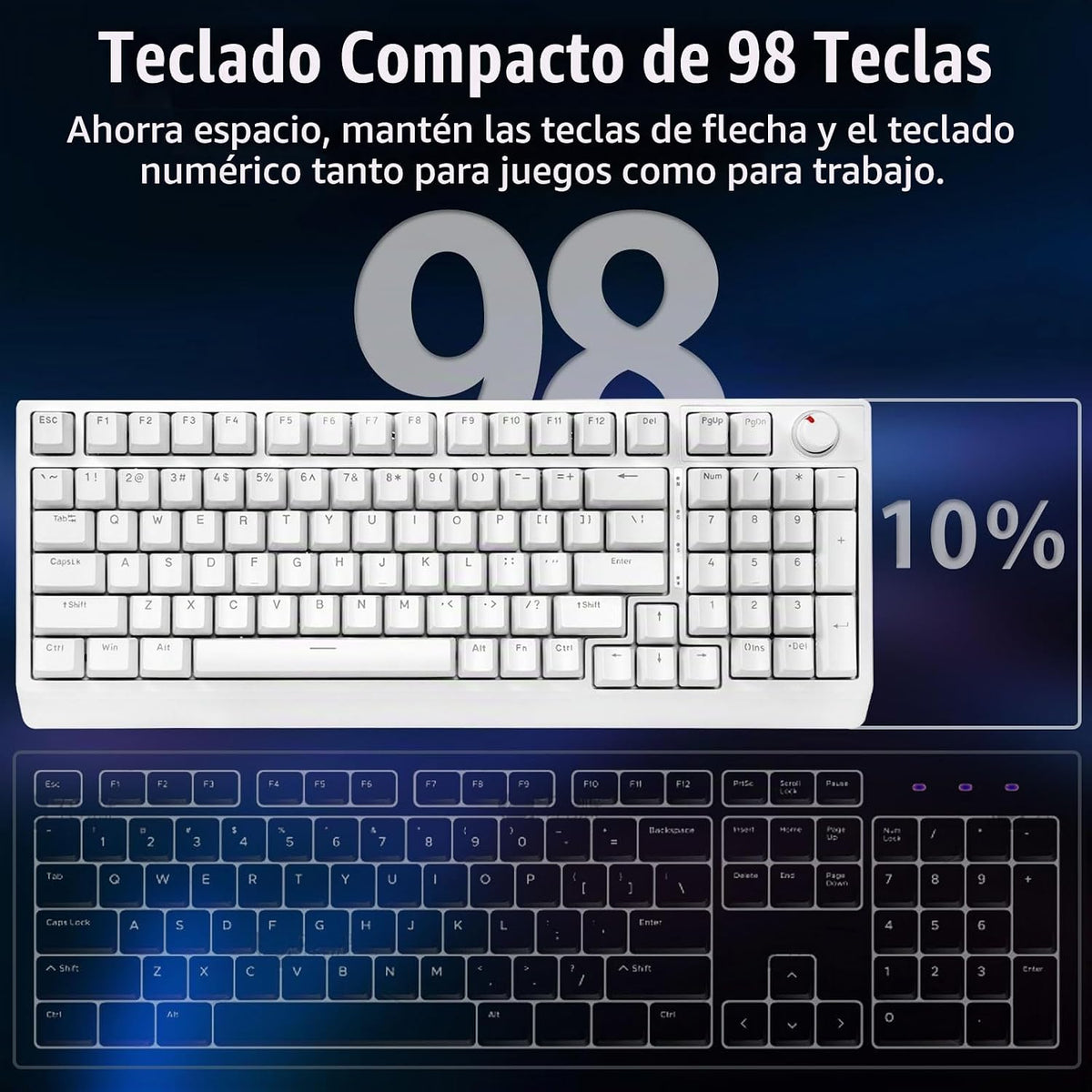 HUO JI Teclado mecánico para juegos con cable, 17 modos retroilumin...