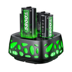 Feirsh Paquete de baterías recargables para Xbox con cargador, 4 x 5800 mWh, paquetes de baterías recargables de carga rápida para baterías de controlador Xbox para XboxOne Series X|S, One S/X, juegos de fundas y almacenamiento de Xbox One