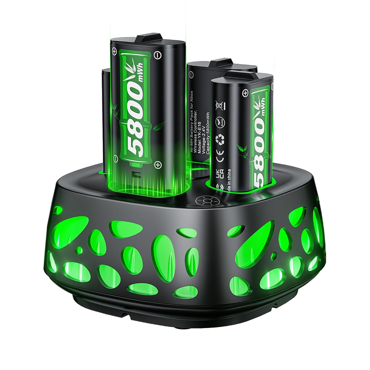 Feirsh Paquete de baterías recargables para Xbox con cargador, 4 x 5800 mWh, paquetes de baterías recargables de carga rápida para baterías de controlador Xbox para XboxOne Series X|S, One S/X, juegos de fundas y almacenamiento de Xbox One