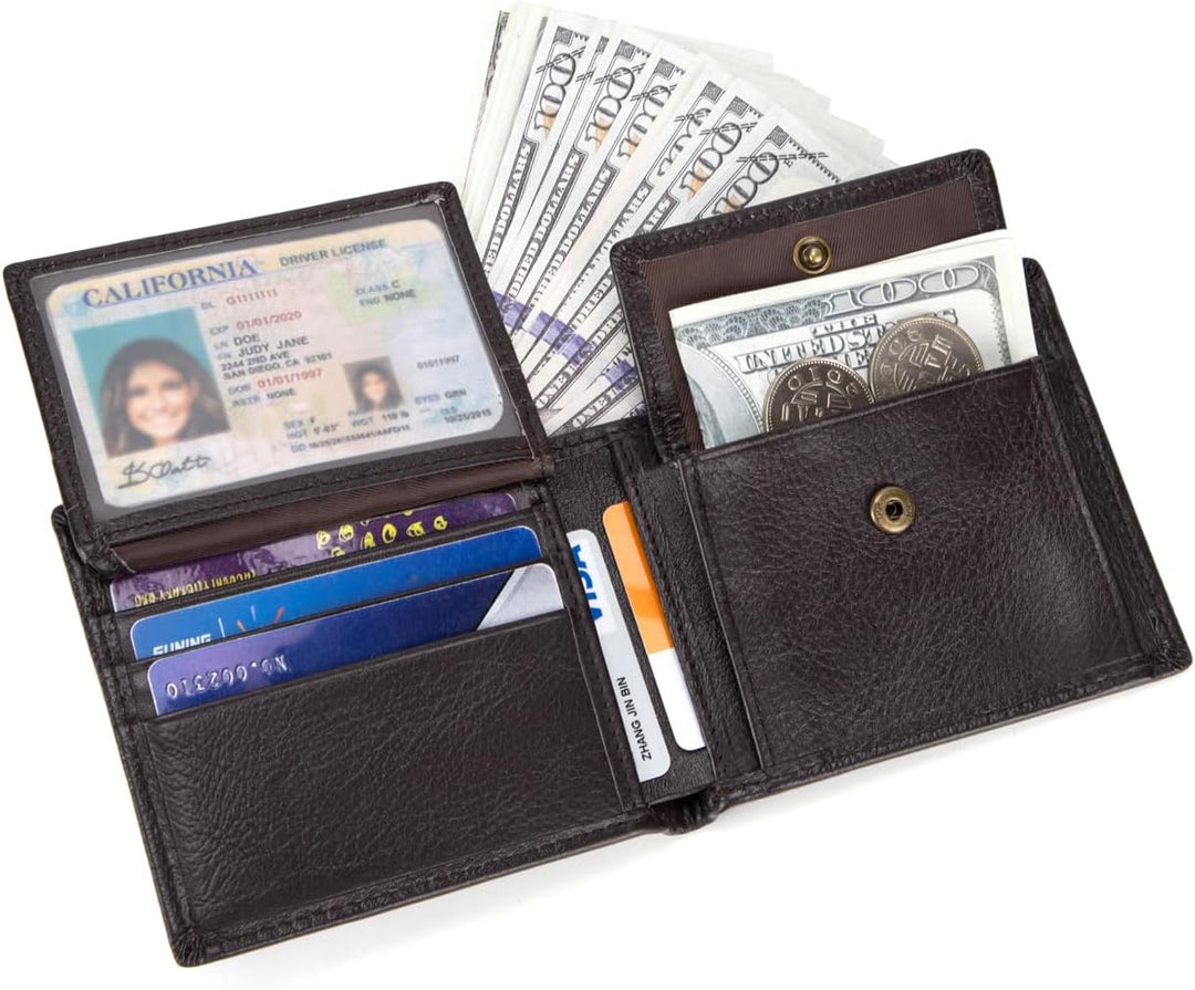 ITSCOSY Billetera para hombre con bloqueo RFID, suave, de piel auté...