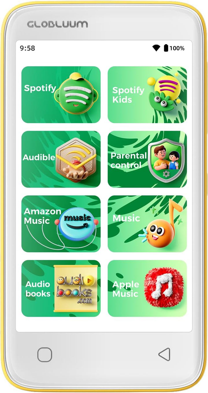 Globluum Reproductor MP3 de 80 GB para niños, controles parentales,...