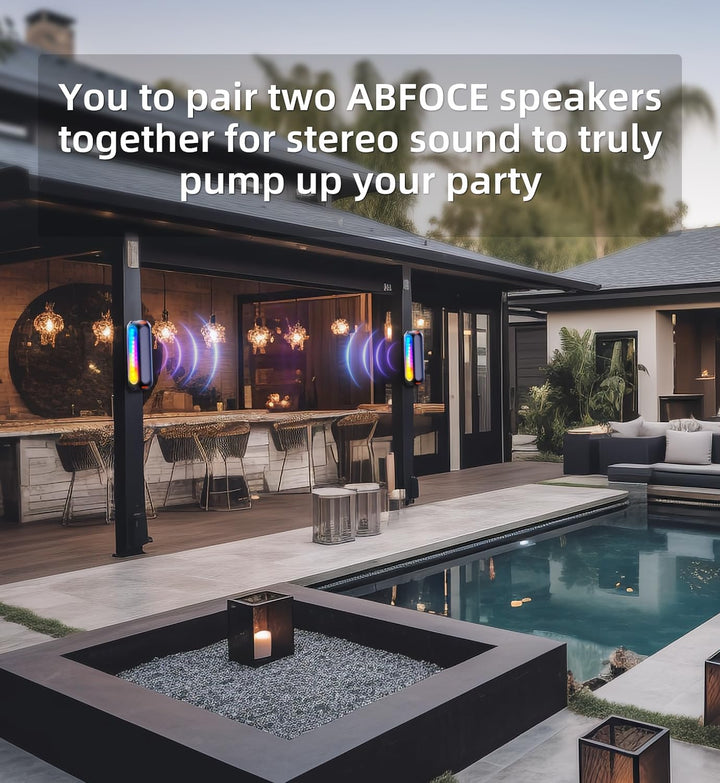 ABFOCE Altavoz de golf magnético Bluetooth con 7 luces intermitente...