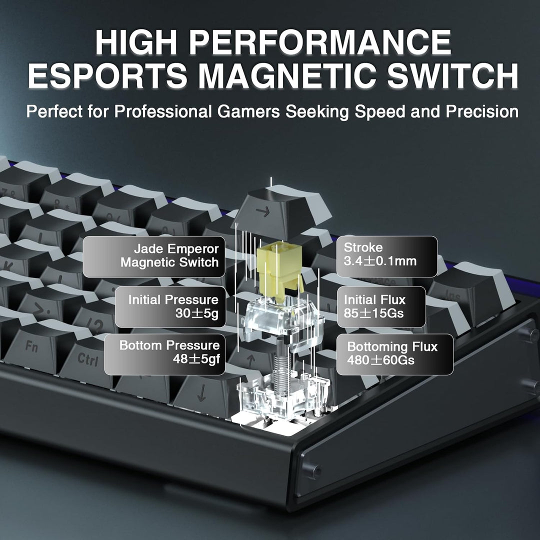 AULA Hero 68 HE 60% Teclado para juegos con cable, interruptor magn...