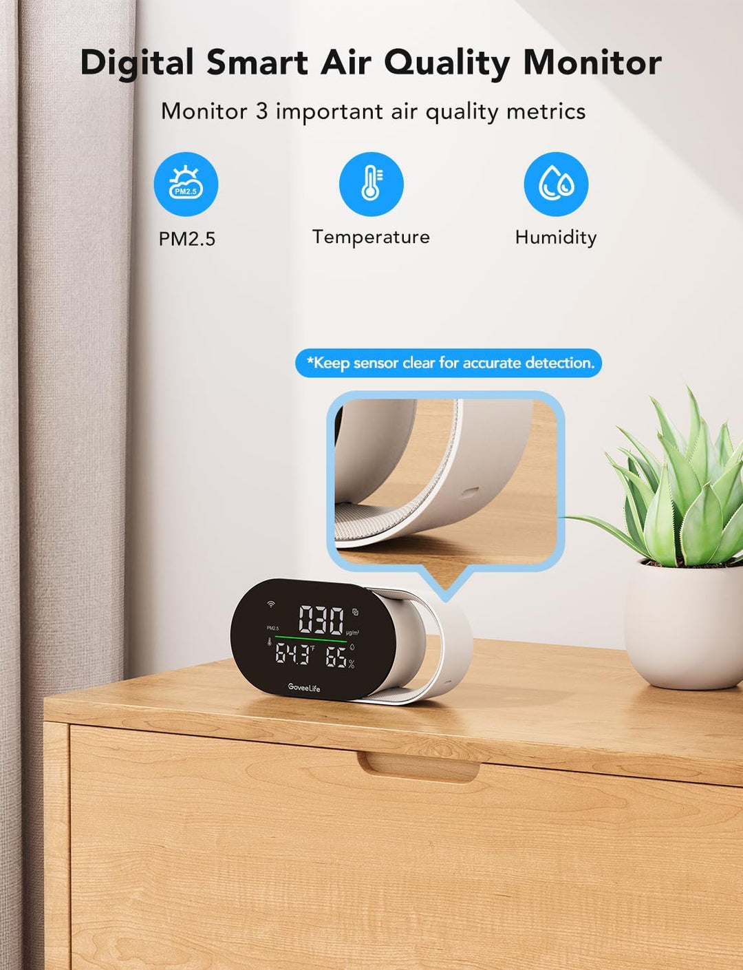 GoveeLife Monitor inteligente de calidad del aire con PM25