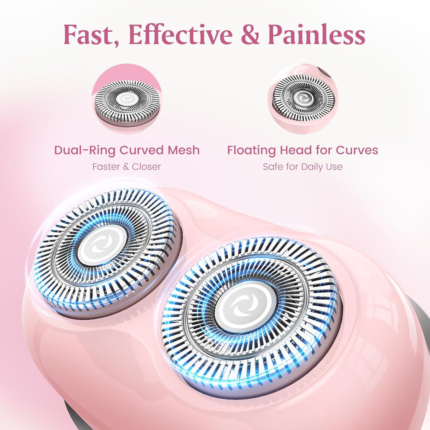 Brightup - Afeitadora facial sin dolor para mujer, piel suave en ca...