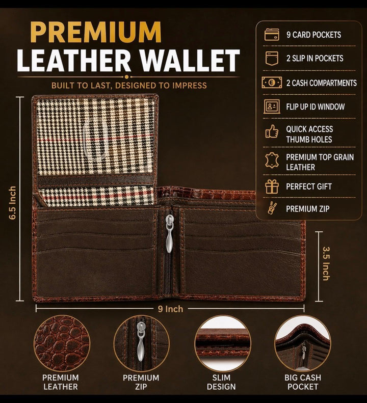 Cartera de cuero para hombre - Bloqueo RFID, delgada y elegante con...