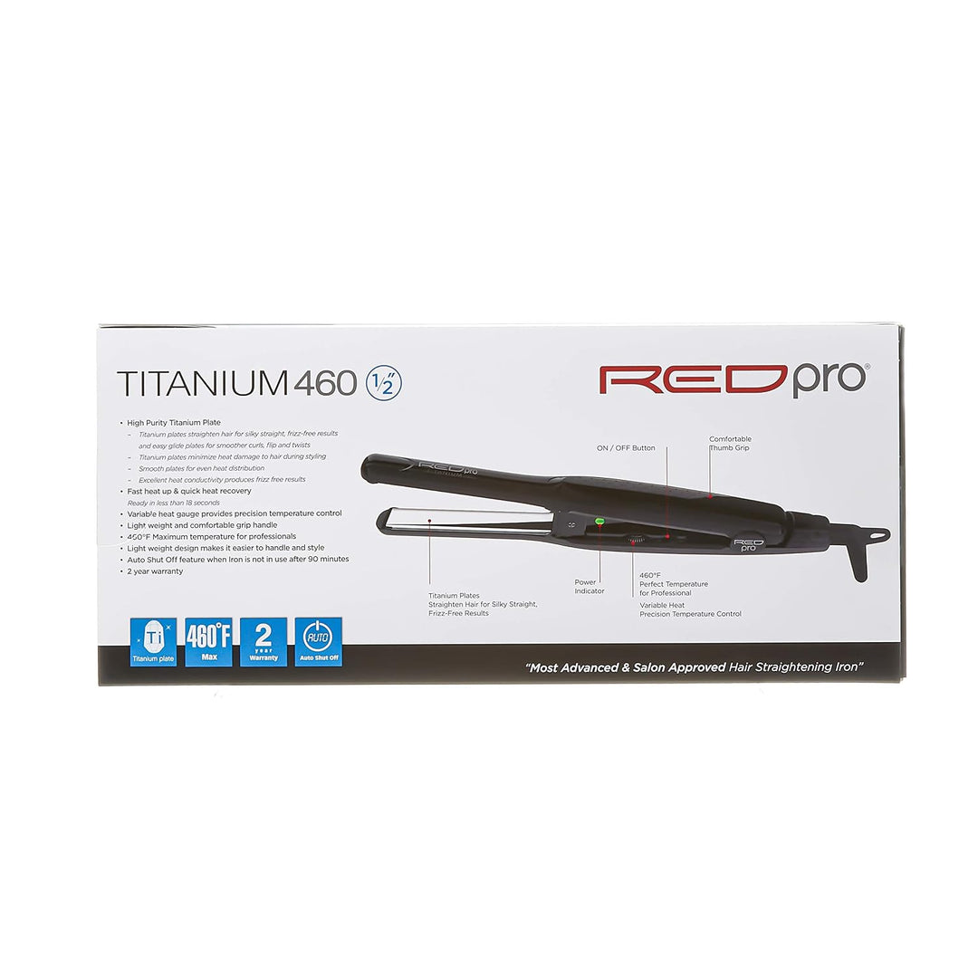 Kiss Products Red Pro - Plancha plana de titanio, 1\/2 pulgada, 1 l...