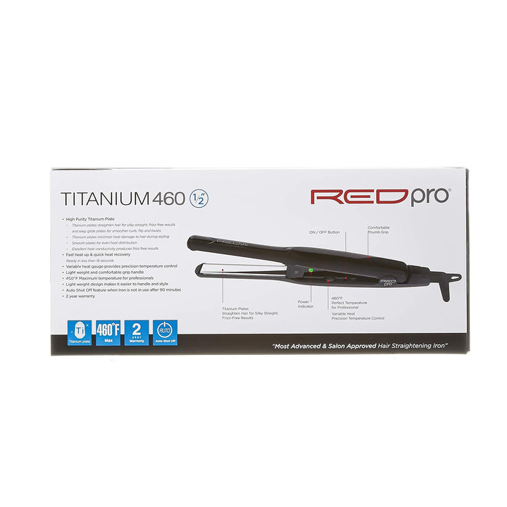 Kiss Products Red Pro - Plancha plana de titanio, 1\/2 pulgada, 1 l...