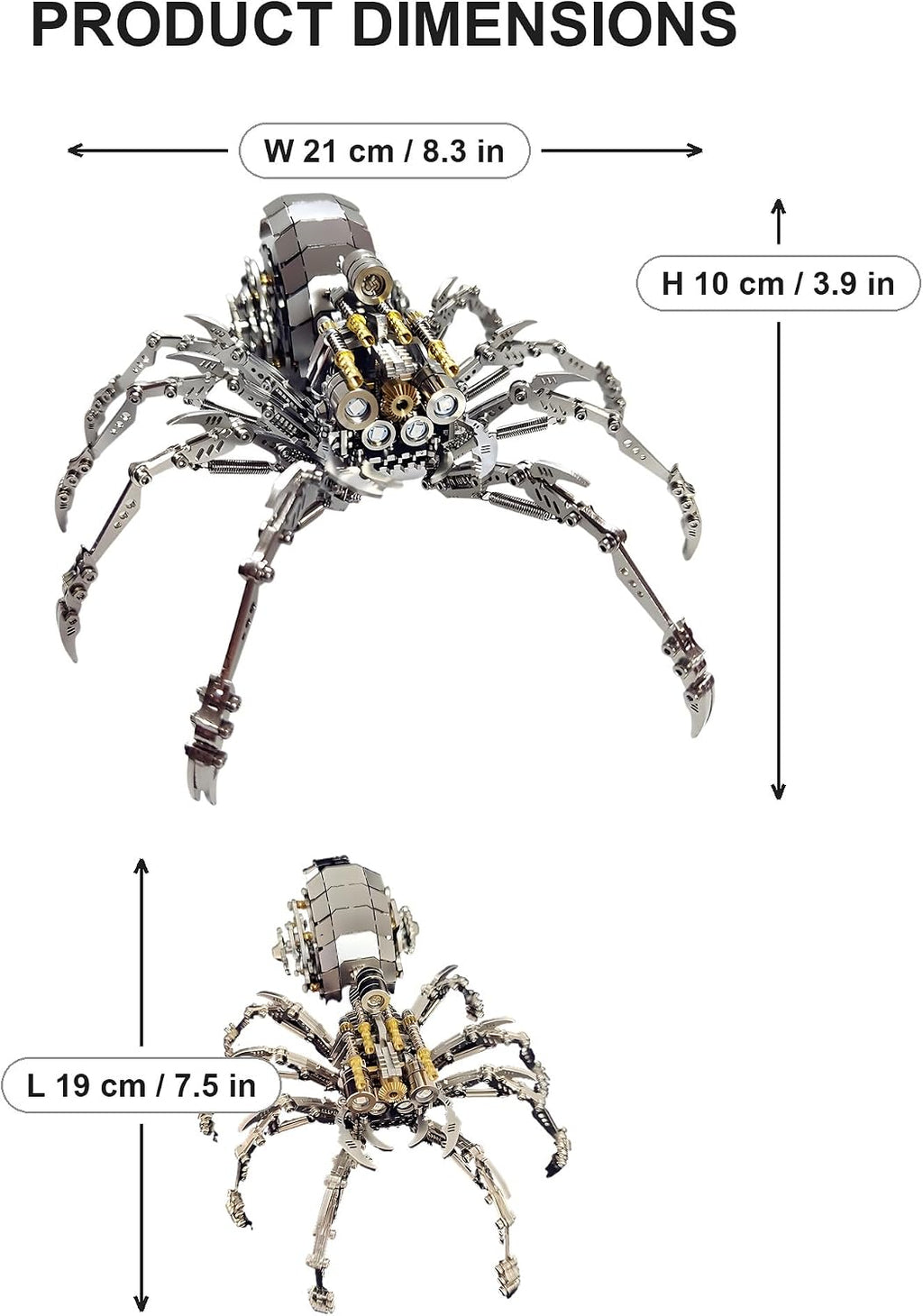 Rompecabezas de metal 3D para adultos, kit de modelo de araña de