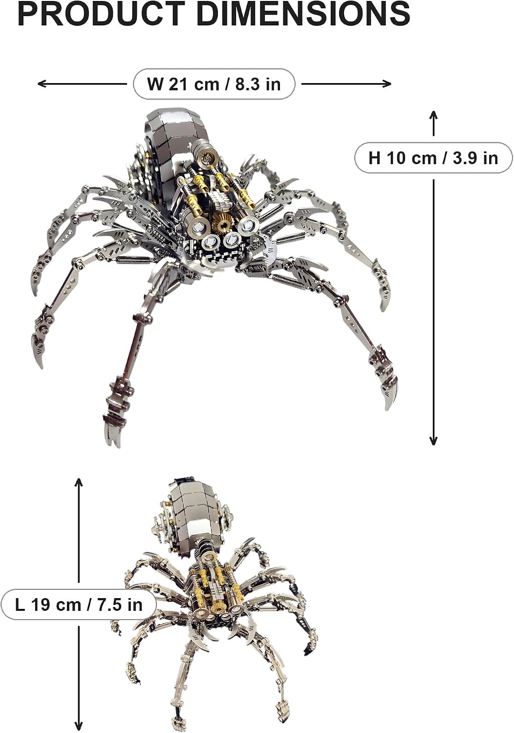 Rompecabezas de metal 3D para adultos, kit de modelo de araña de
