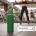 RINGO PRO Botella de agua aislada, soporte magnético para trípode para teléfono, verde, 24 onzas