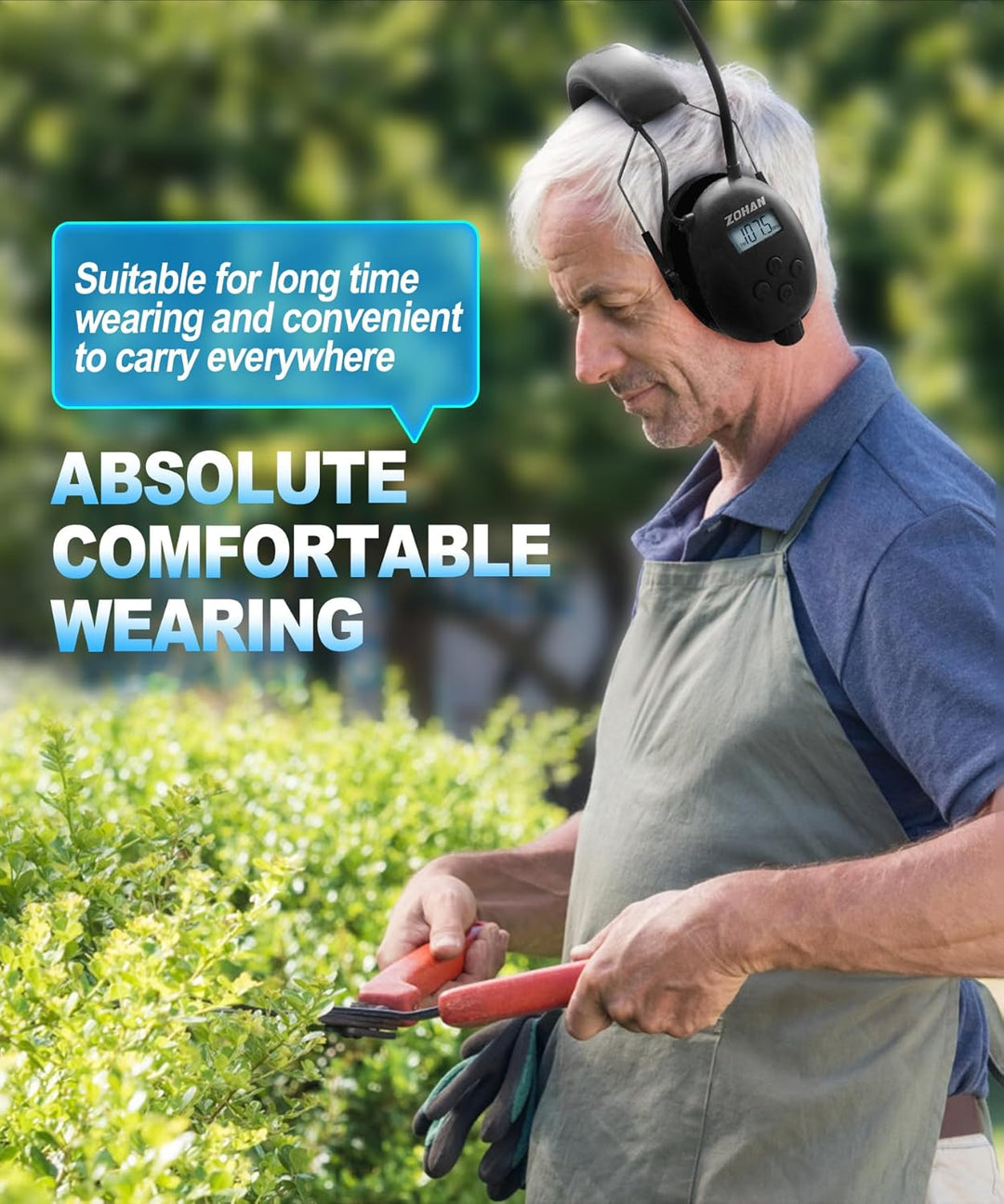 ZOHAN AM\/FM Radio Headphone with Digital Display,Ear Protection No...