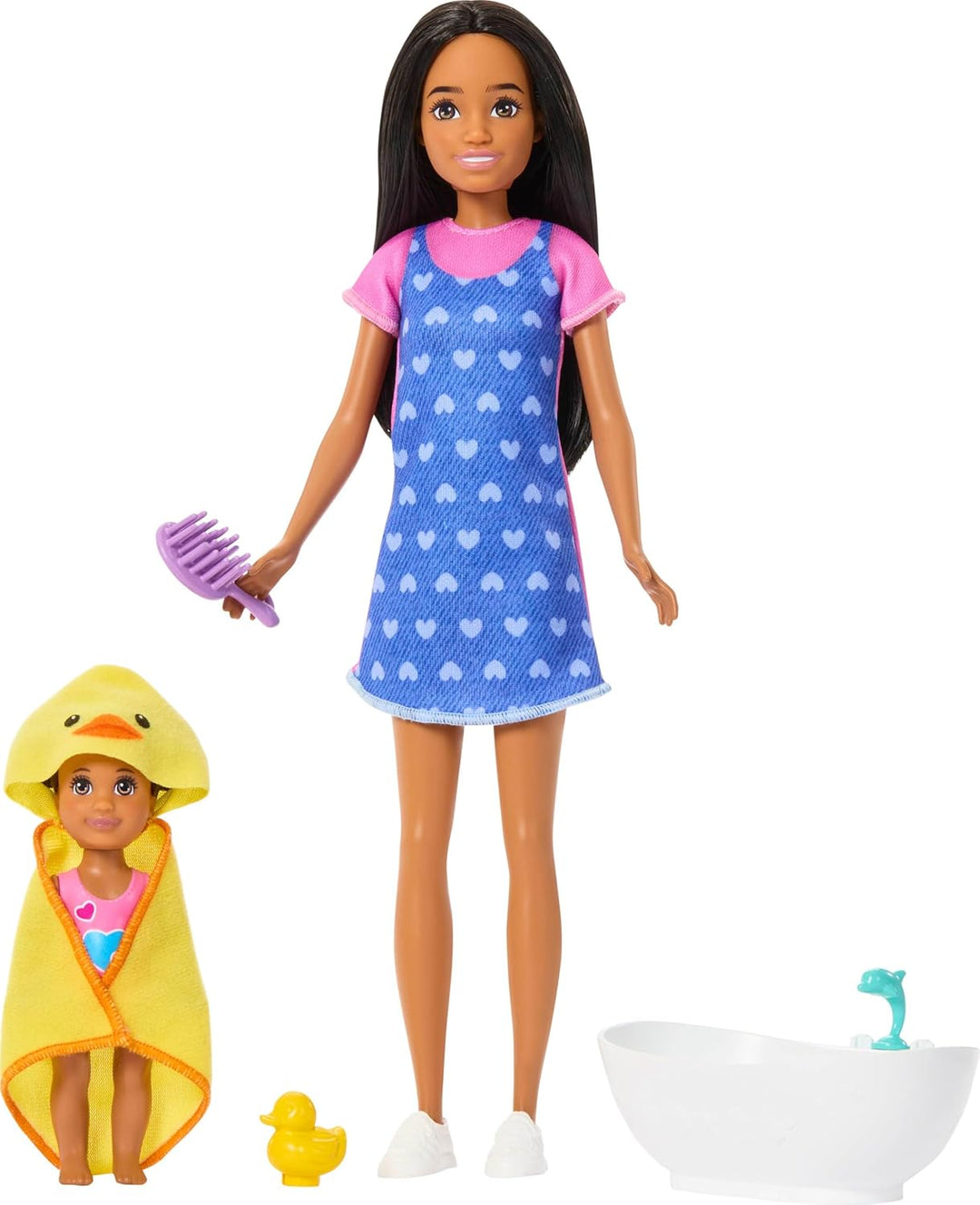 Barbie Skipper Babysitters, Inc. Set de juego con muñeca morena, mu...