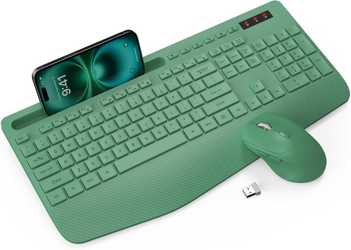 Combo de teclado y mouse inalámbrico - Teclados ergonómicos de tama...