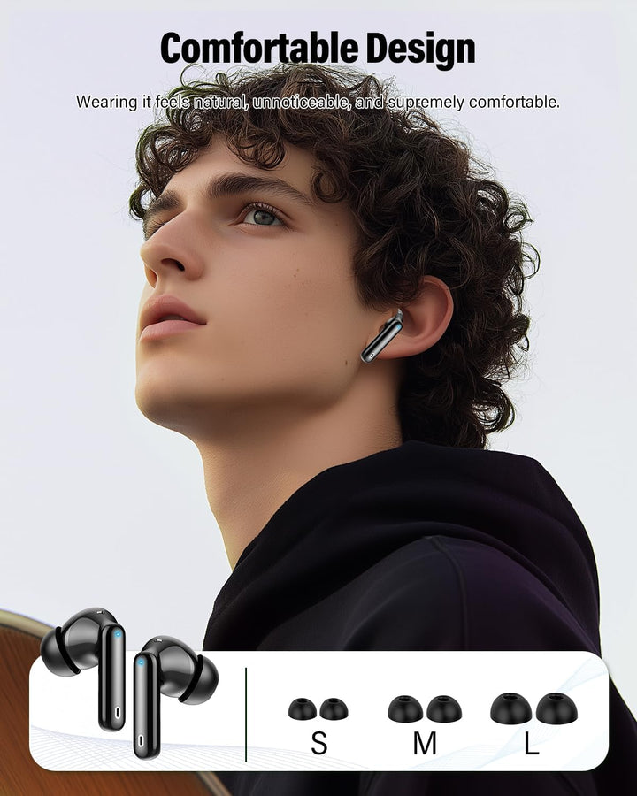 Auriculares inalámbricos, auriculares Bluetooth 5.4 con graves esté...