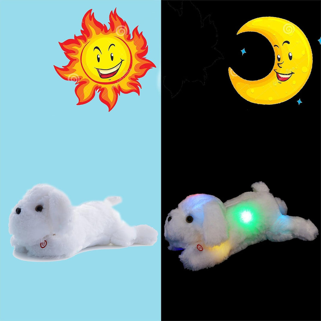 WEWILL Perro Cachorro Blanco Iluminado de 18'' con LED, Ani...