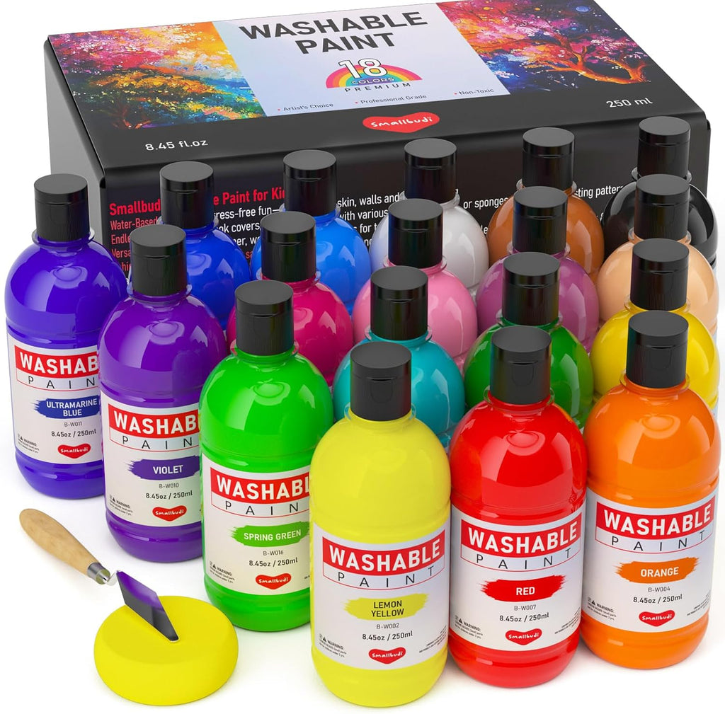 Juego de pintura lavable de 18 colores para niños