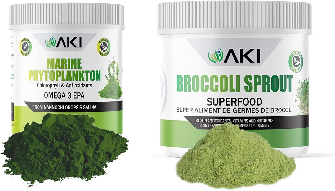 AKI Broccoli Broccoli Powder (5.29 oz \/ 150g) y polvo de fitoplanc...