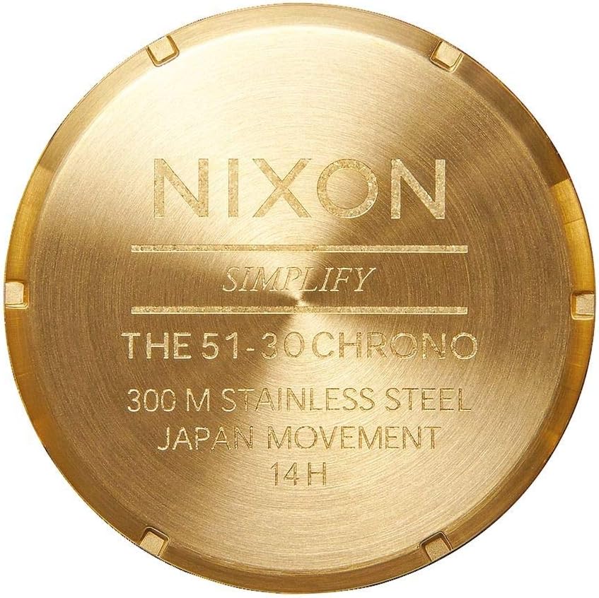 NIXON 51-30 Chrono A083 - Reloj analógico de moda para hombre resistente al agua de 300 m (carátula de reloj de 51 mm, correa de acero inoxidable de 25 mm)