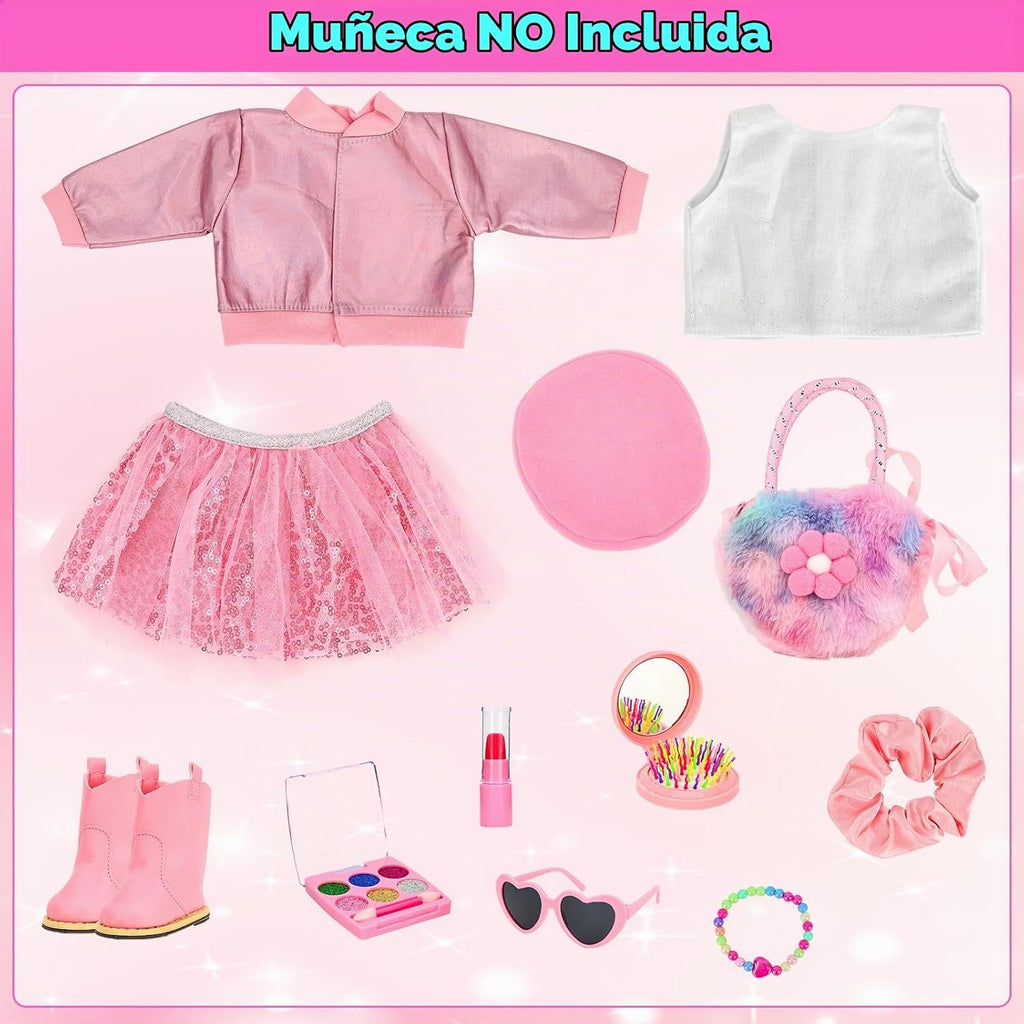 10 piezas de ropa de muñeca americana de 18 pulgadas y accesorios de