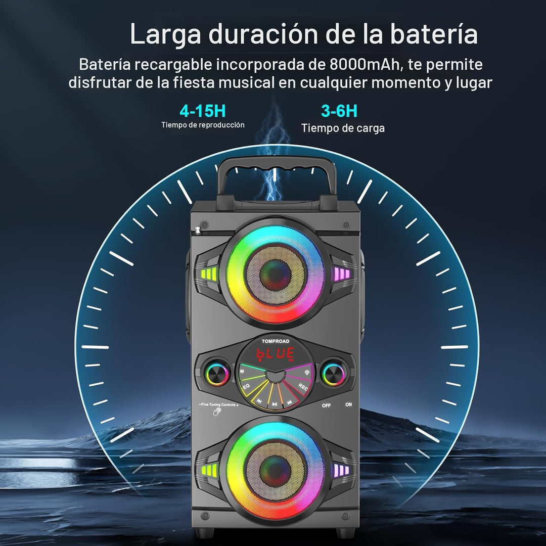 Altavoces Bluetooth Portátiles 60W Gran Potencia Inalámbrico Fuerte...