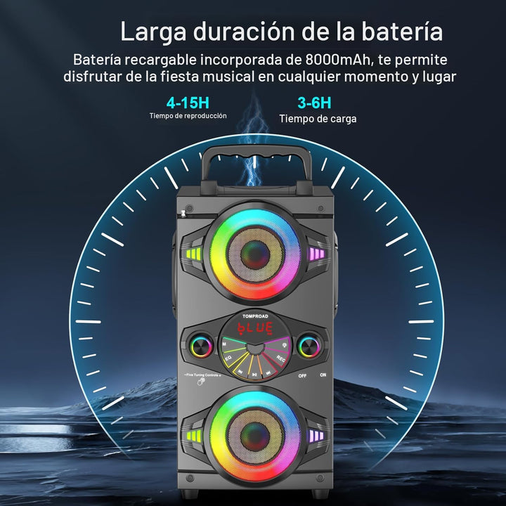 Altavoces Bluetooth Portátiles 60W Gran Potencia Inalámbrico Fuerte...