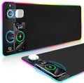 Gimars Alfombrilla de mouse RGB 3 en 1 mejorada con carga inalámbrica rápida magnética de 15 W, alfombrilla de mouse para juegos de 31.5 x 11.8 x 0.16 pulgadas, 15 modos de color, alfombrilla de