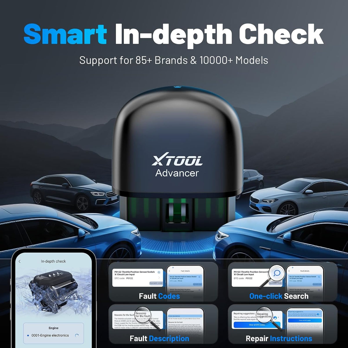 XTOOL Escáner AD20 Pro OBD2 - Herramienta de diagnóstico de diagnóstico de