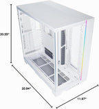 Lian Li Dynamic EVO XL - Hasta 280mm E-ATX Placa base - Tiras de iluminación ARGB, O11 EVO XL Blanco