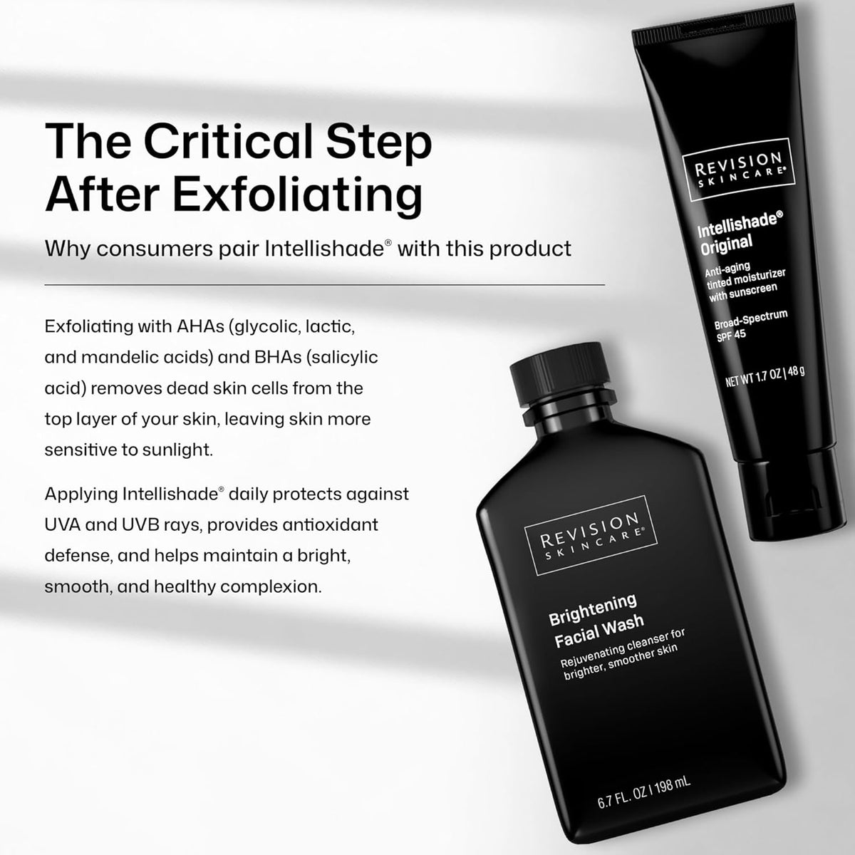 Revision Skincare Brightening Facial Wash, limpiador facial exfolia...