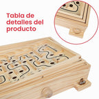 Juego de laberinto de madera, juego de mesa de laberinto de inclinación de bola de mármol, juego de equilibrio de mesa y juguete para niños y adultos