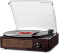 Tocadiscos de vinilo con receptor Bluetooth integrado y 2 altavoces estéreo, 3 velocidades, tamaño portátil retro para entretenimiento y decoración del hogar