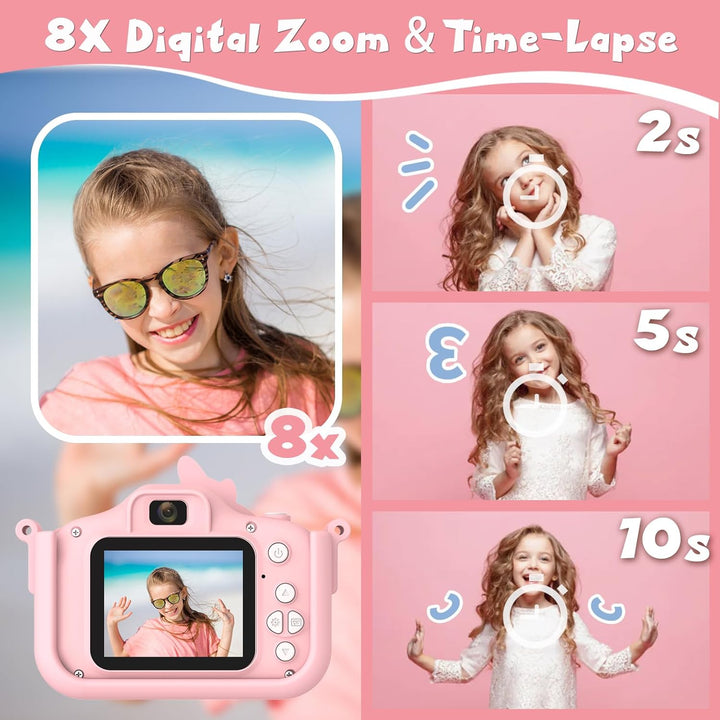 Cámara infantil para niñas, cámara HD selfie para niños pequeños, j...