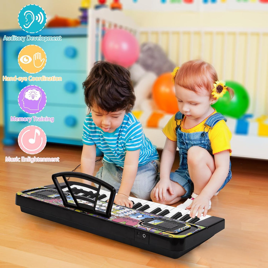 Teclado de piano para niños, piano para niños, teclados musicales de 37 teclas, pianos electrónicos con soporte para libro de música, juguetes musicales para niños pequeños, principiantes