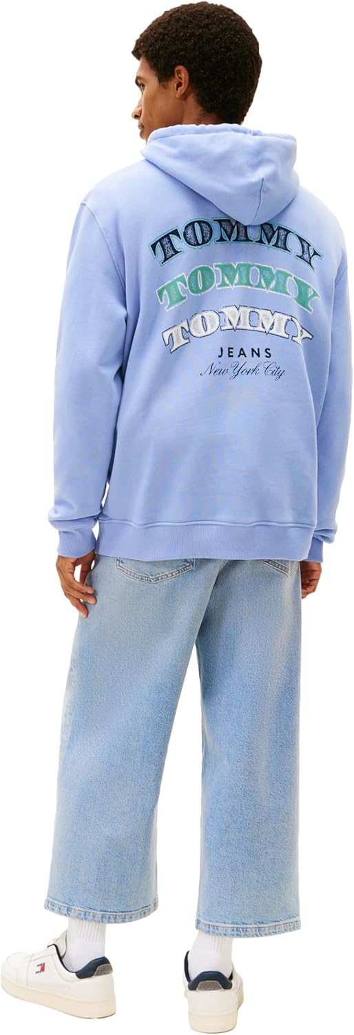 Tommy Jeans Sudadera con capucha de peso medio para hombre con gráf...